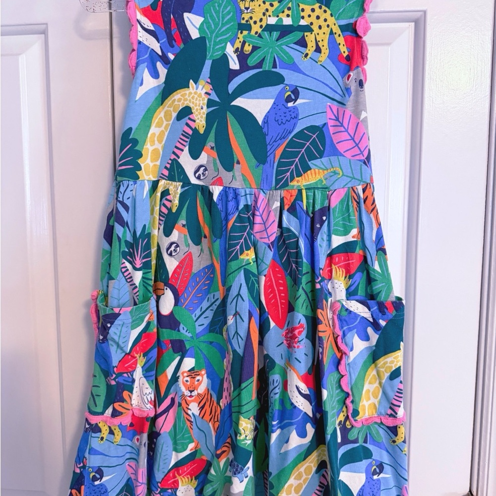 Mini Boden Jungle Print Dress, size 8-9 years